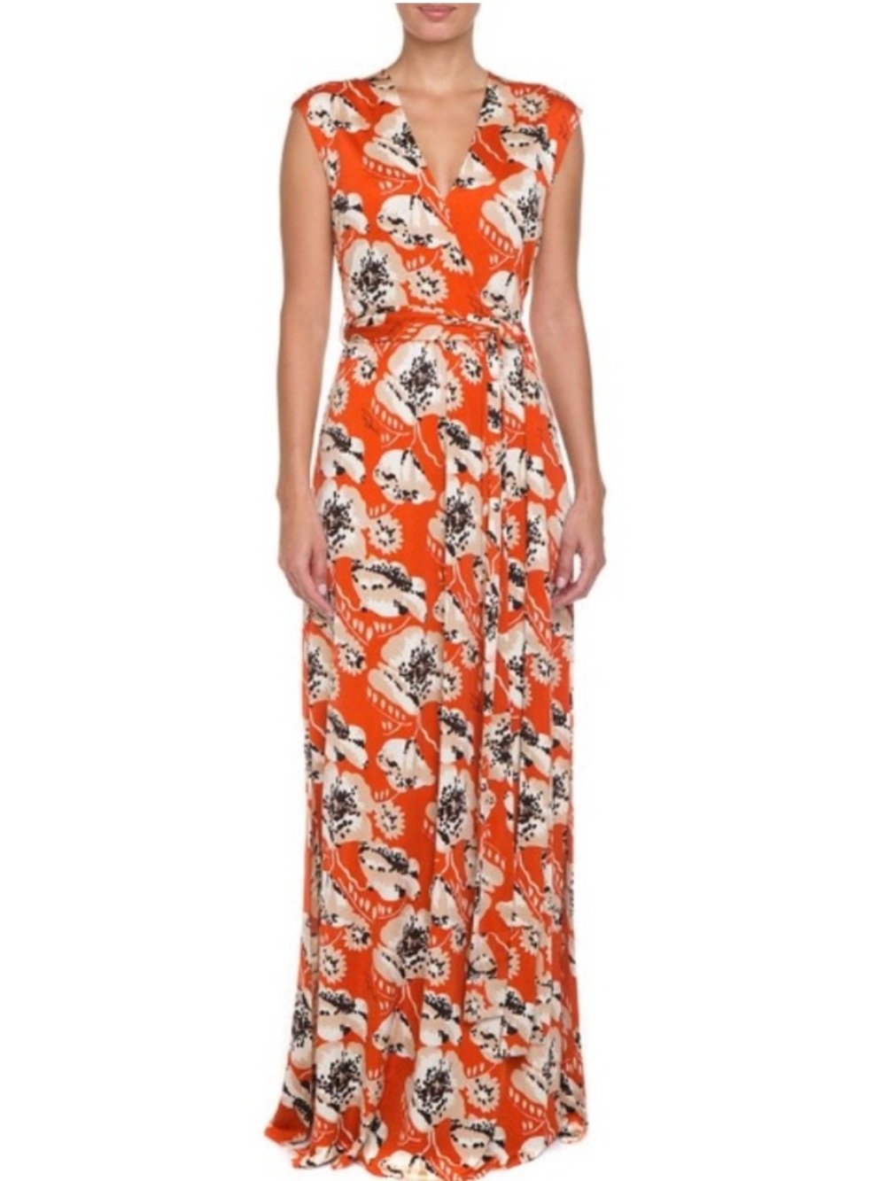 Tory Burch Maddie Silk Floral Print Knit Maxi Dress in Wildberry Wallflower - M
